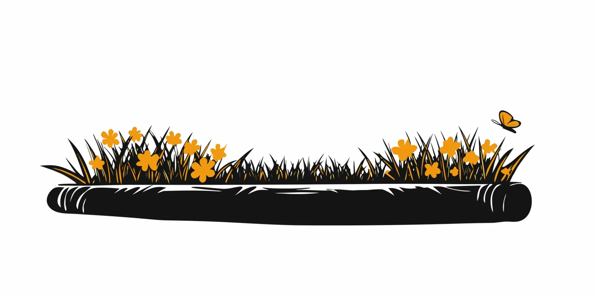 A completed root barrier installation with the barrier placed in the soil.