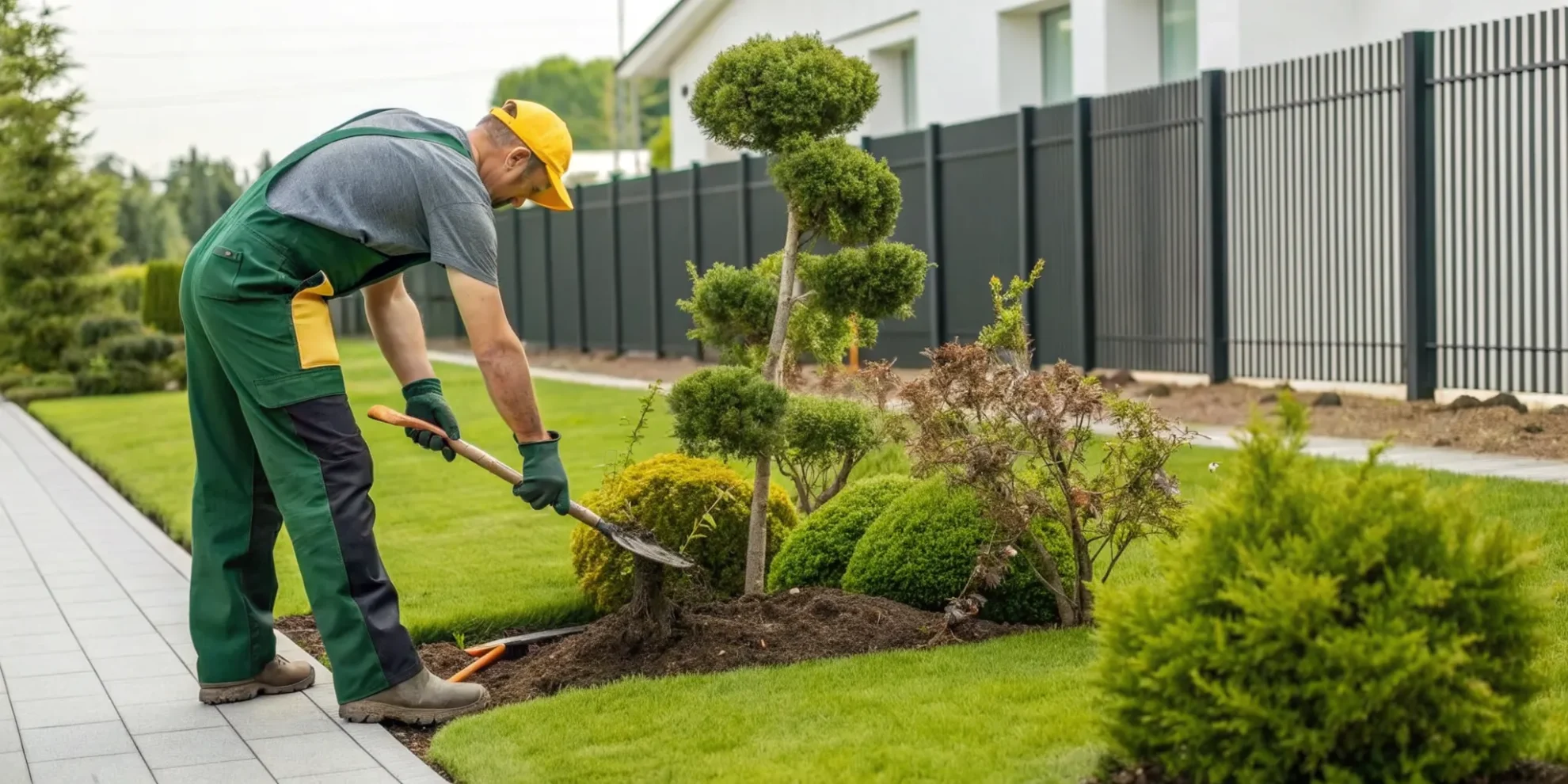 How to remove small trees and shrubs by digging around the base with a shovel.