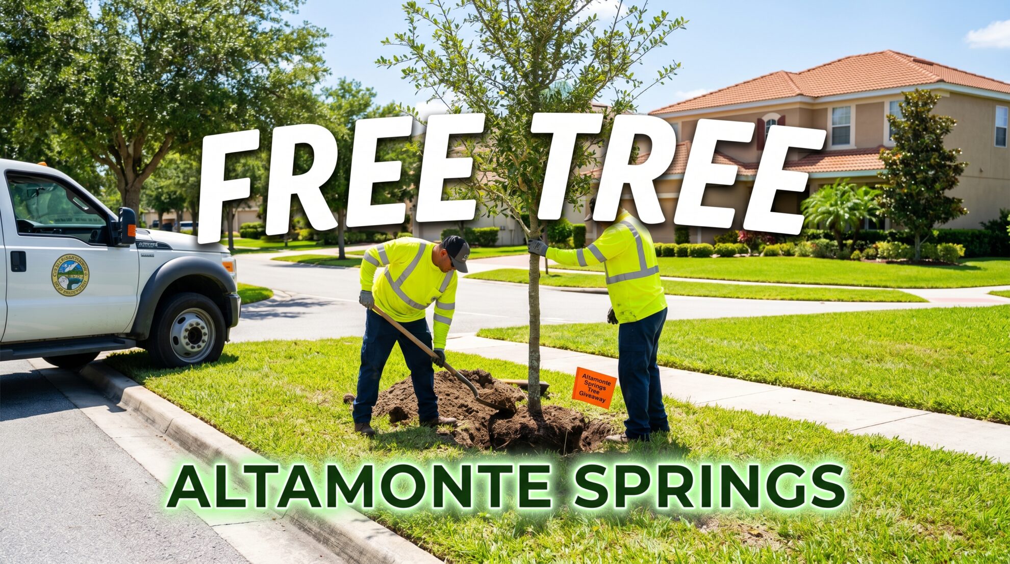 Young live oak planted in Altamonte Springs right-of-way under the F.A.S.T. program