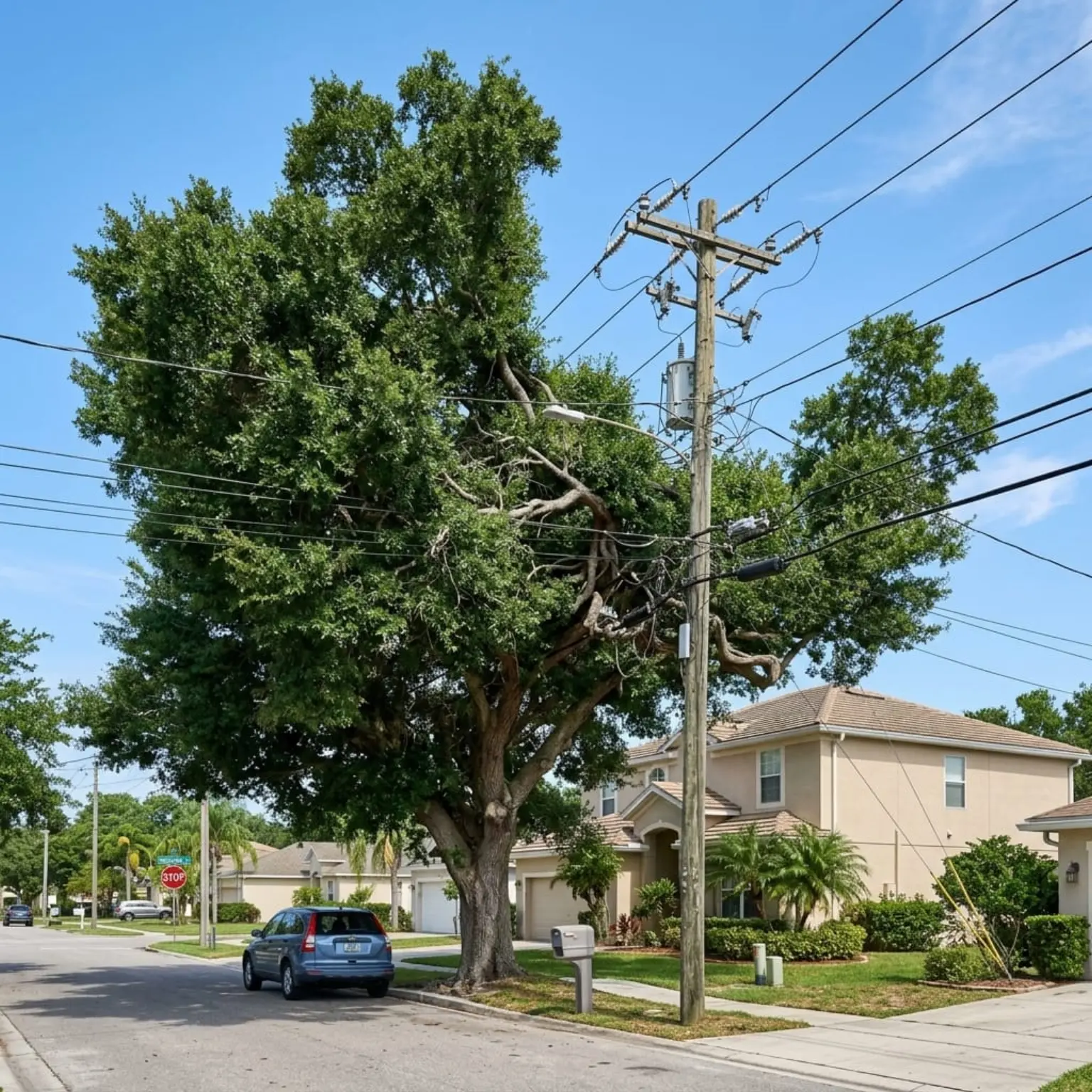 tree too close to power lines